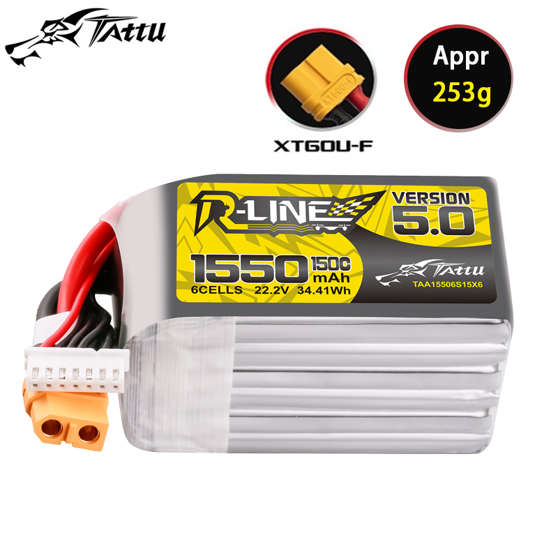 Drone Battery Plate - TATTU-R-LINE 5.0 22.2V 1550mAh 150C LiPo