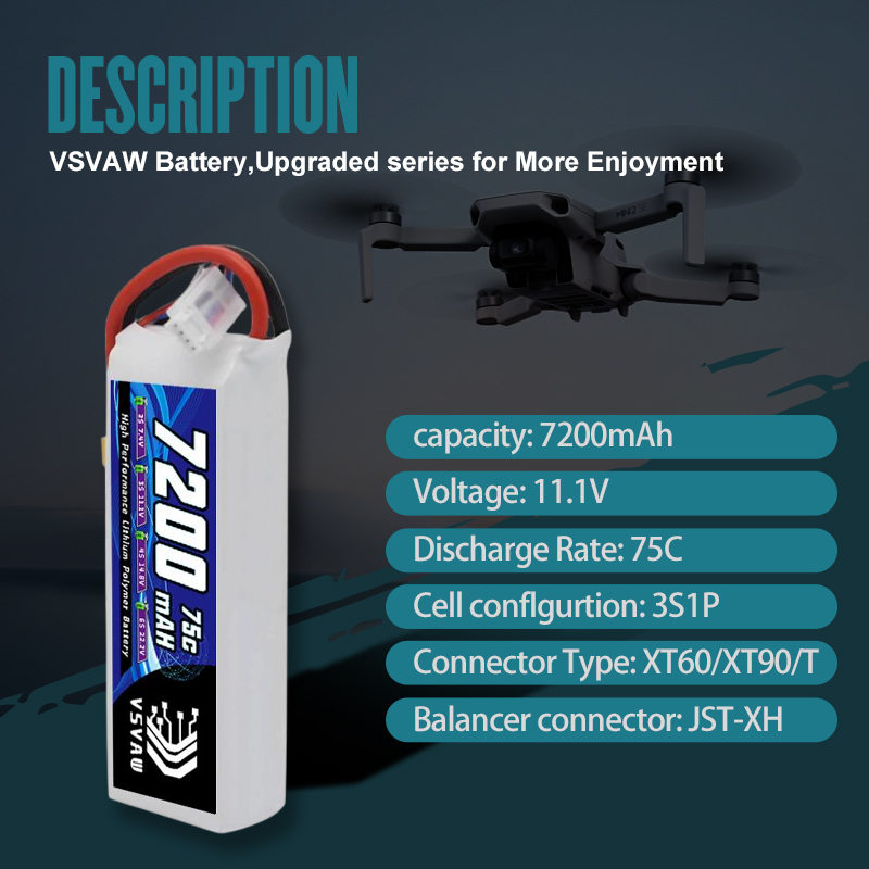 VSVAW 3S Lipo Battery 11.1V 72 - Drone Battery Lipo avaliação e preço