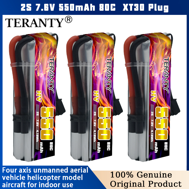 TERANTY 2S 7.6V 550mAh 80C HV  - Drone Battery High Voltage avaliação e preço