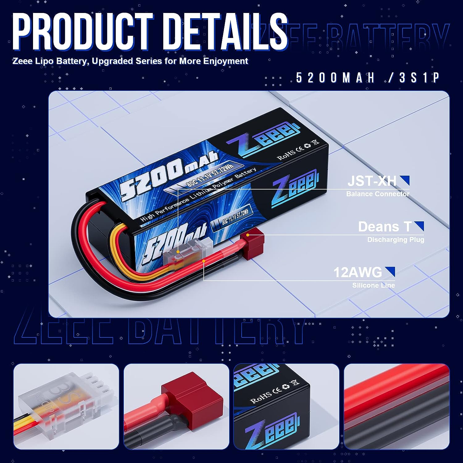 1/2pcs Zeee 3S 5200mAh Lipo Ba - Drone Battery 3S avaliação e preço
