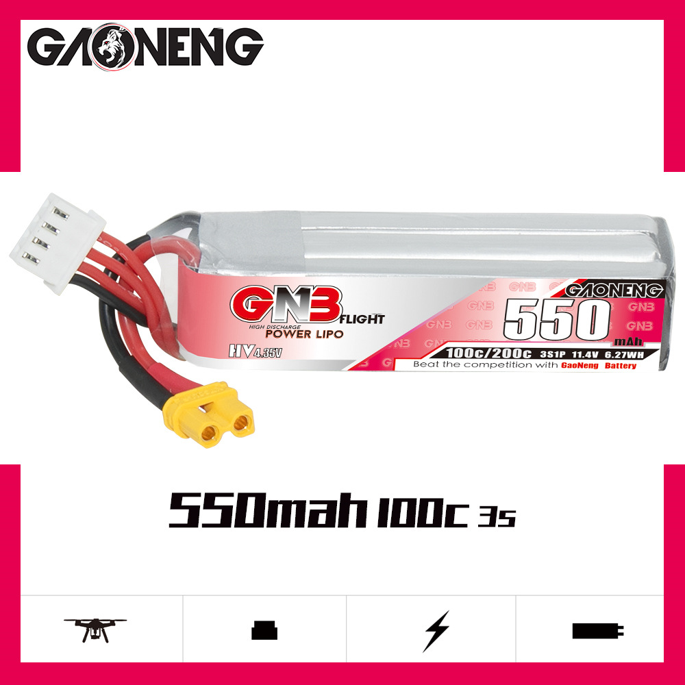 GNB HV 11.4V 550mAh 100C/200C  - Drone Battery Lipo avaliação e preço