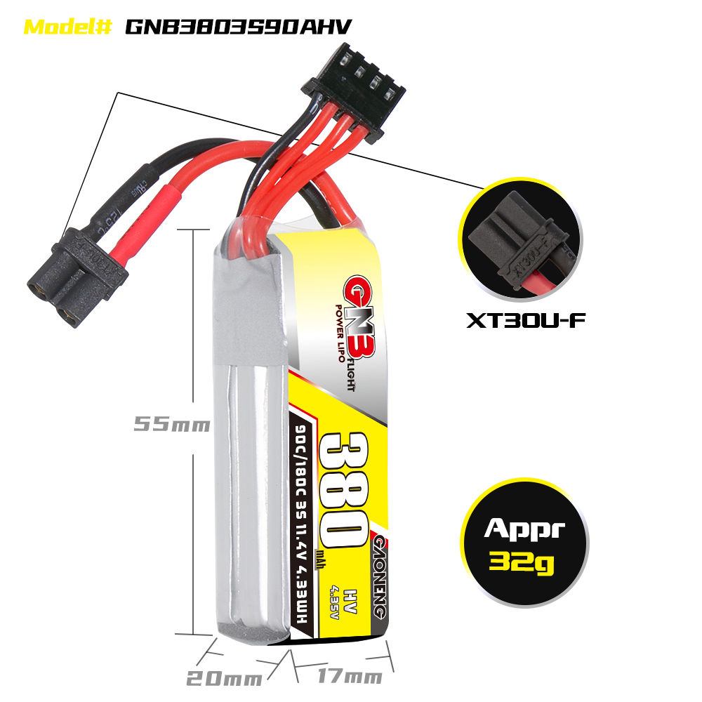 GNB GAONENG 3S 11.4V HV 380mah - Drone Battery High Voltage avaliação e preço