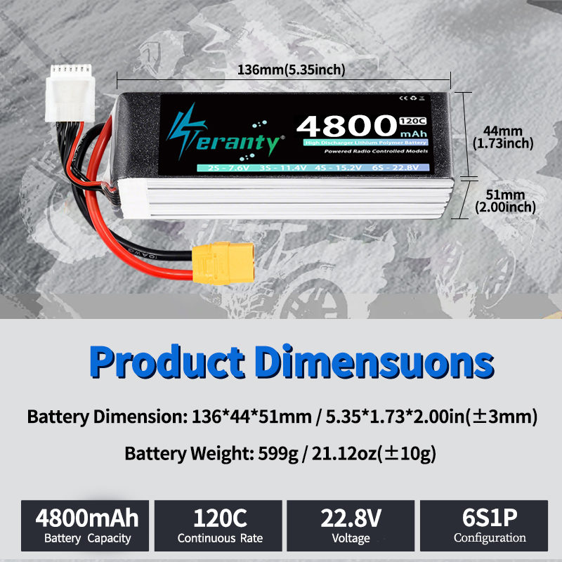 TERANTY 6S 4800mAh Lipo Batter - Drone Battery Plate avaliação e preço