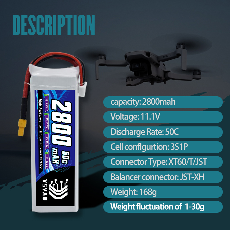 VSVAW 3S 2800mAh Lipo Battery  - Drone Battery 3S avaliação e preço