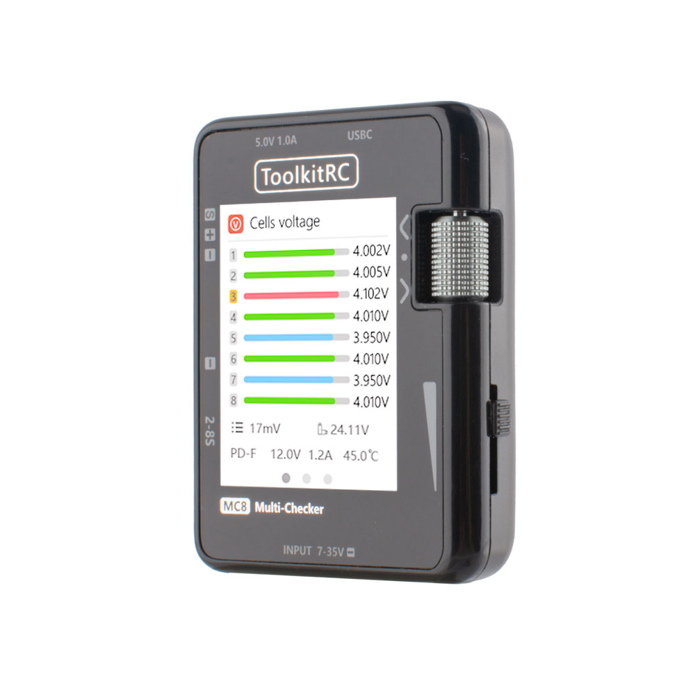 ToolkitRC MC8 SC100 Mini Size  - Drone Battery Voltage Checker avaliação e preço