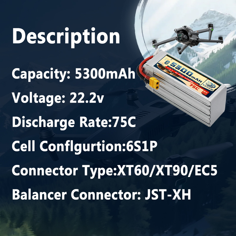 VSVAW 6S 5300mAh Lipo Battery  - Drone Battery Plate avaliação e preço