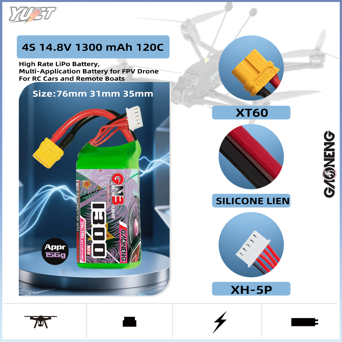 YUCT GNB 6S LiPo Battery 22.2V - Drone Battery 6S avaliação e preço