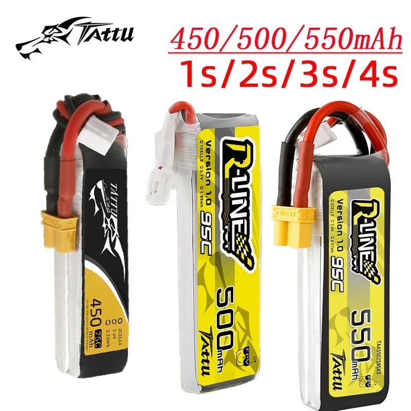 3Pcs NEW TATTU 450/500/550mAh  - Drone Battery Lipo avaliação e preço