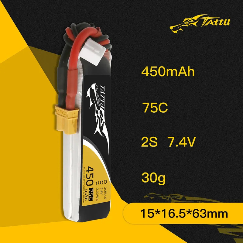 3Pcs NEW TATTU 450/500/550mAh  - Drone Battery Lipo avaliação e preço