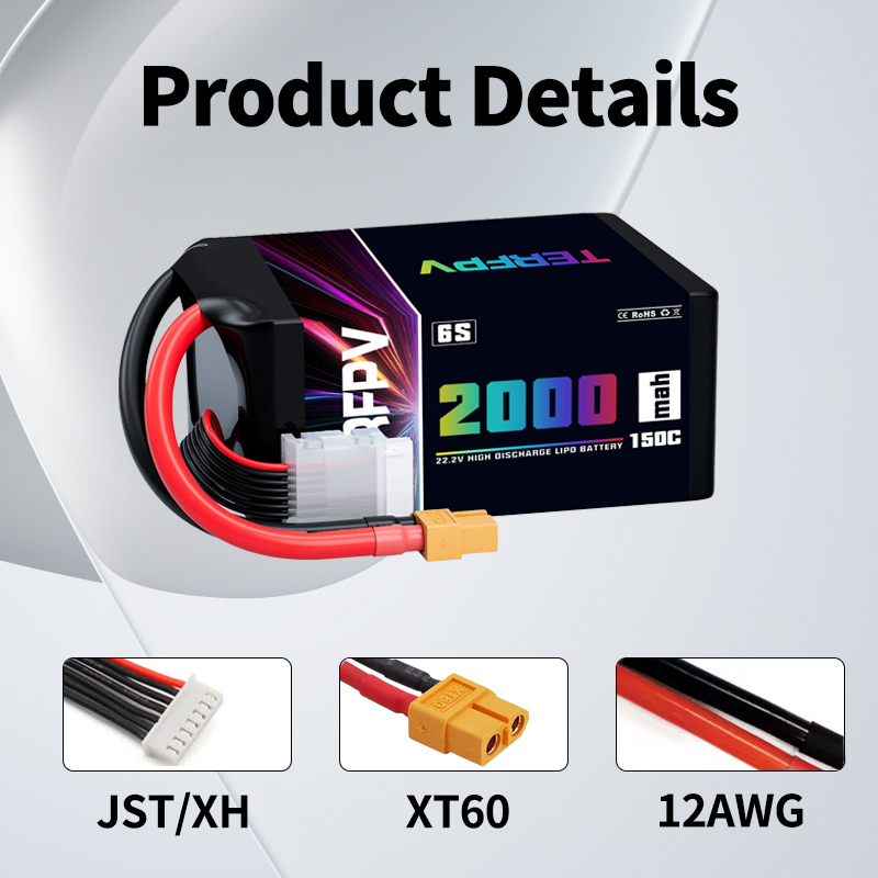 TERFPV 6S 22.2V 2000mAh 150C/3 - Drone Battery Plate avaliação e preço