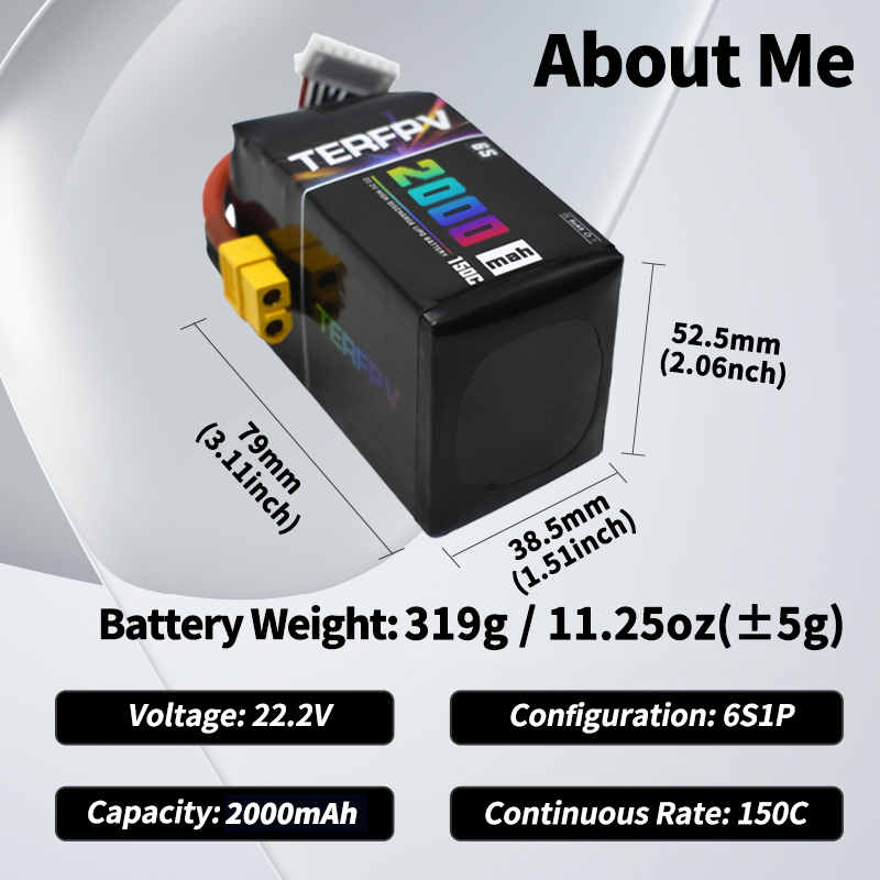 TERFPV 6S 22.2V 2000mAh 150C/3 - Drone Battery Plate avaliação e preço