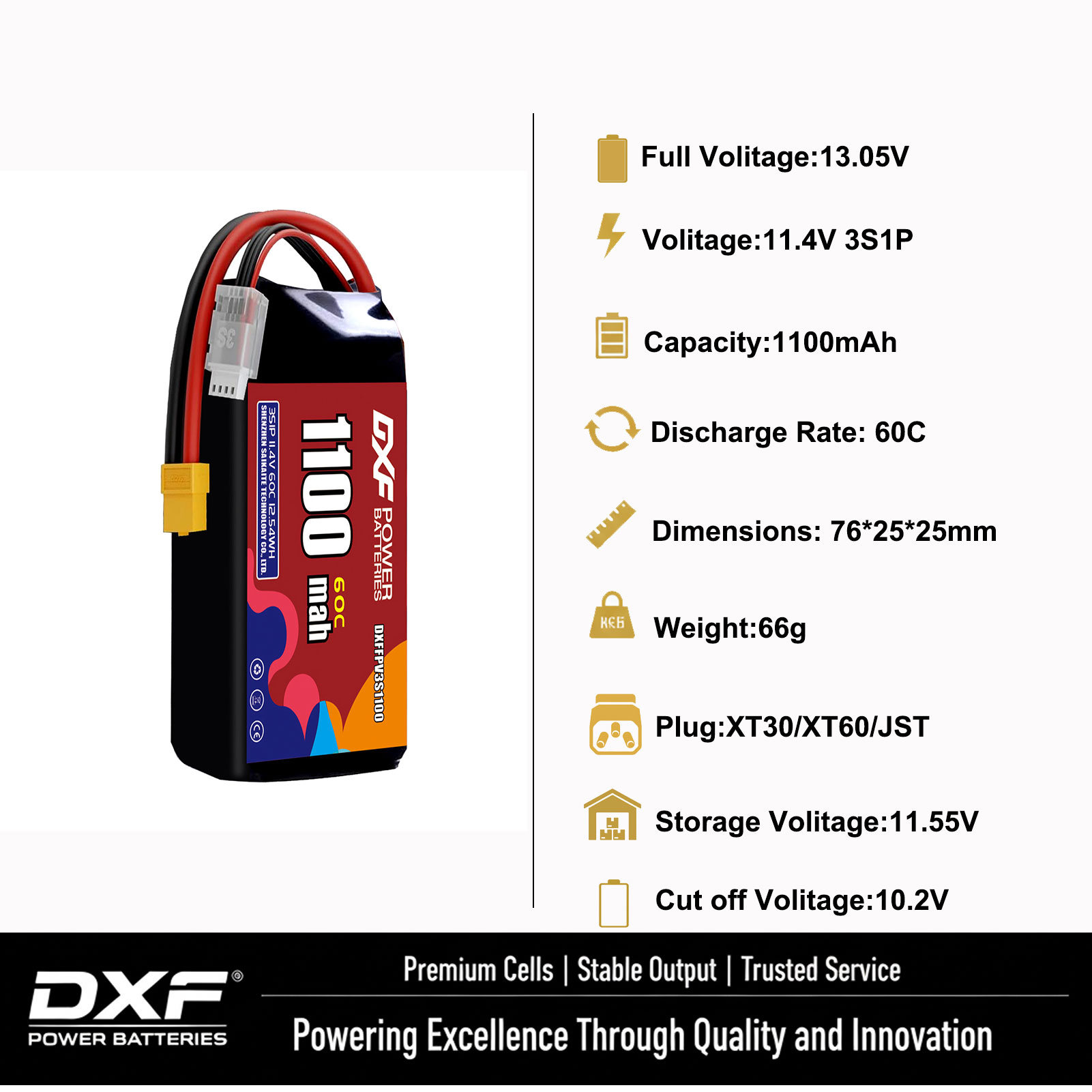 DXF Lipo 3S Battery 11.4V 1700 - Drone Battery 3S avaliação e preço